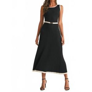 NEW ENDLESS BLU. sleeveless midi sweater dress in black